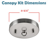 # 21517-3X Contemporary Fixture Canopy Kit, 4-3/4" Diameter with Loop, 7/16" Center Hole, Brushed Nickel, 1 Sets/Pack