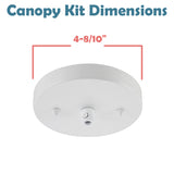 # 21518-2X Contemporary Fixture Canopy Kit, 4-3/4" Diameter, 7/16" Center Hole, Matte White, 1 Sets/Pack