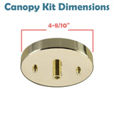 # 21518-3X Contemporary Fixture Canopy Kit, 4-3/4" Diameter, 7/16" Center Hole, Brass Finish, 1 Sets/Pack