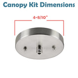 # 21518-4X Contemporary Fixture Canopy Kit, 4-3/4" Diameter, 7/16" Center Hole, Brushed Nickel, 1 Sets/Pack