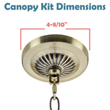# 21519-21 Transitional Fixture Canopy Kit, 4-3/4" Diameter with Collar Loop, 1" Center Hole, Antique Brass, 6Ft Heavy Chain, 1 Sets/Pack