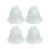 # 23009-4 Transitional Style Replacement Bell Shaped Faux Alabaster Glass Shade, 2 1/4" Fitter Size, 4 1/2" high x 6 1/8" diameter, 4 Pack
