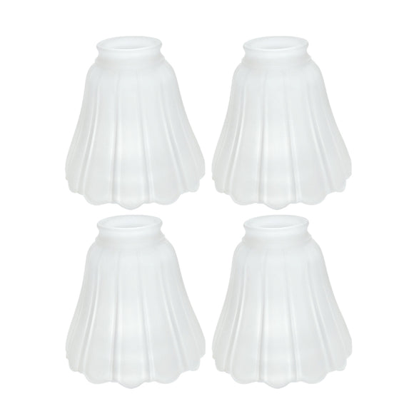 # 23011-4 Transitional Style Replacement Bell Shaped Frosted Ribbed Glass Shade, 2 1/8