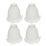 # 23017-4 Transitional Style Replacement Frosted Floral Glass Shade, 2 1/8" Fitter Size, 5 1/4" high x 5 1/8" diameter, 4 Pack