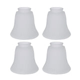# 23022-4 Transitional Style Replacement Bell Shaped Frosted Ribbed Glass Shade, 2 1/4" Fitter Size, 4 1/2" high x 4 3/4" diameter, 4 Pack