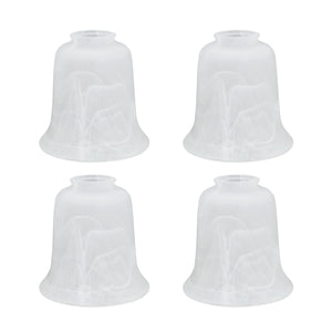# 23024-4 Transitional Style Replacement Bell Shaped Alabaster Glass Shade, 2 1/4" Fitter Size, 5 1/4" high x 5 1/8" diameter, 4 Pack