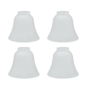 # 23026-4 Transitional Style Replacement Bell Shaped Frosted Glass Shade, 2 1/8" Fitter Size, 4 3/4" high x 5 3/8" diameter, 4 Pack