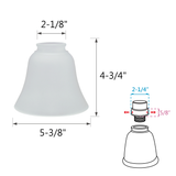 # 23026-4 Transitional Style Replacement Bell Shaped Frosted Glass Shade, 2 1/8" Fitter Size, 4 3/4" high x 5 3/8" diameter, 4 Pack