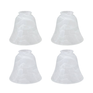 # 23027-4 Transitional Style Replacement Bell Shaped Alabaster Glass Shade, 2 1/8" Fitter Size, 4 3/4" high x 5 3/8" diameter, 4 Pack