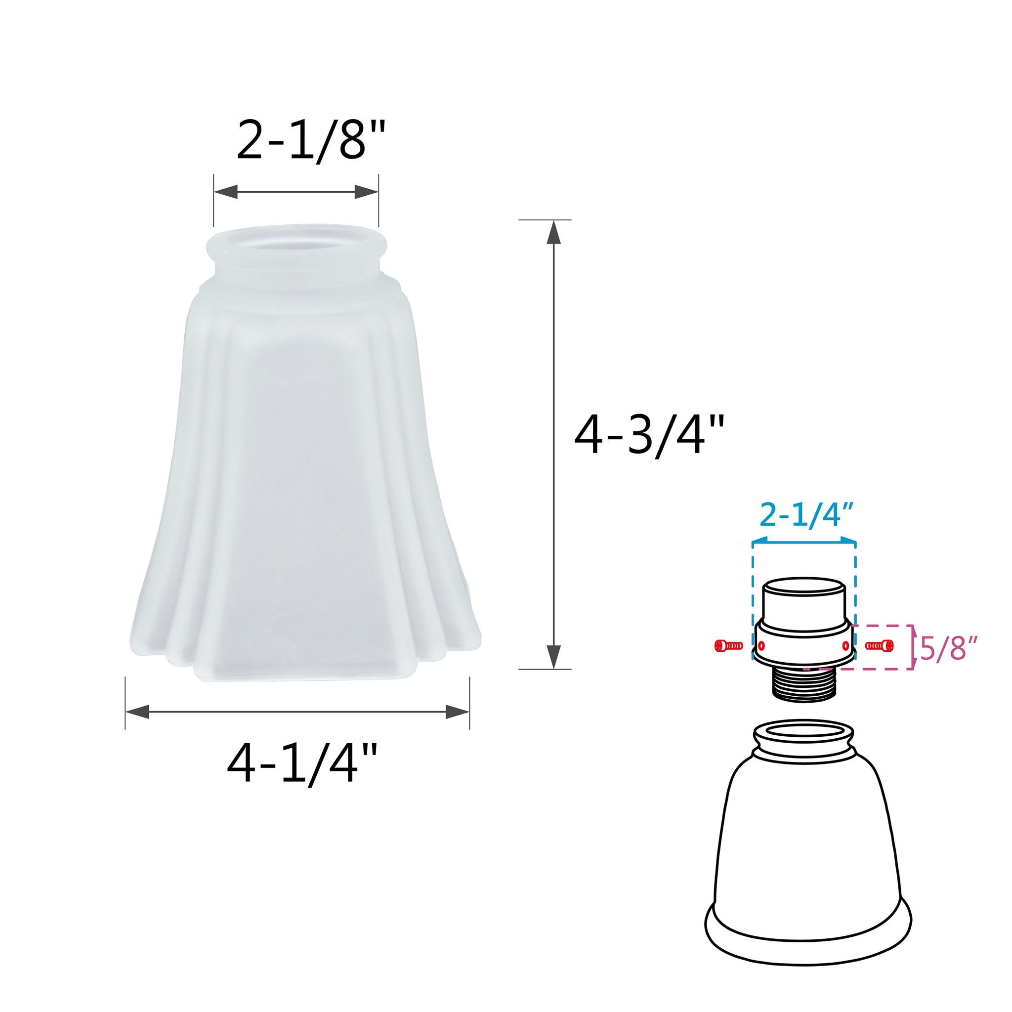 23028-4 Transitional Style Replacement Cut Corner Bell Shaped 23028-4 Transitional Style Replacement Cut Corner Bell Shaped