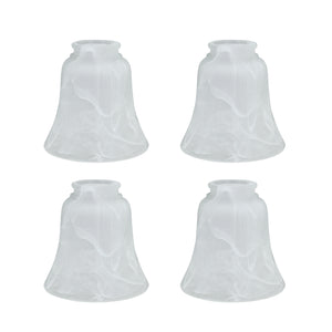 # 23030-4 Transitional Style Replacement Bell Shaped Alabaster Glass Shade, 2 1/4" Fitter Size, 4 3/4" high x 4 3/4" diameter, 4 Pack