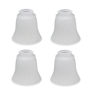 # 23036-4 Transitional Style Replacement Frosted Ribbed Glass Shade, 2 1/4" Fitter Size, 4 5/8" high x 4 3/4" diameter, 4 Pack