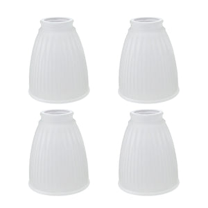 # 23037-4 Transitional Style Replacement Frosted Ribbed Glass Shade, 2 1/4" Fitter Size, 5" high x 4 1/2" diameter, 4 Pack