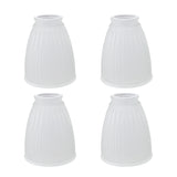 # 23037-4 Transitional Style Replacement Frosted Ribbed Glass Shade, 2 1/4" Fitter Size, 5" high x 4 1/2" diameter, 4 Pack