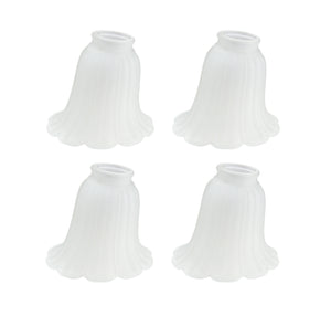 # 23039-4 Frosted Floral Transitional Style Replacement Glass Shade, 2-1/8" Fitter Size, 5-1/2" high x 5-1/2" diameter, 4 Pack
