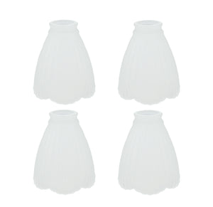 # 23042-4 Transitional Style Replacement Clear with Sandblasted Accents Glass Shade, 2-1/4" Fitter Size, 5" high x 5" diameter, 4 Pack