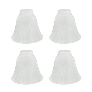 # 23044-4 Transitional Style Bell Shaped Frosted Replacement Glass Shade, 2-1/8" Fitter Size, 4-3/4" high x 5-1/2" diameter, 4 Pack