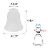 # 23046-4 Transitional Style Bell Shaped Frosted Replacement Glass Shade, 2-1/8" Fitter Size, 4-5/8" high x 4-3/4" diameter, 4 Pack