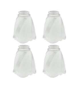 # 23058-4 Clear & Frosted Transitional Style Replacement Glass Shade, 2-1/4" Fitter Size, 5-5/8" high x 4-3/4" diameter, 4 Pack