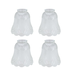 # 23059-4 Clear & Frosted Transitional Style Replacement Glass Shade, 2-1/8" fitter size, 5" high x 4-7/8" diameter, 4 Pack