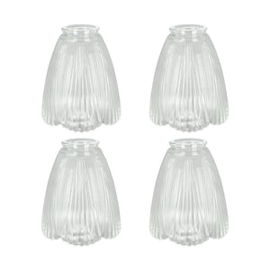 # 23061-4 Clear Transitional Style Replacement Glass Shade, 2 1/8" Fitter Size, 5-1/4" high x 4-7/8" diameter, 4 Pack
