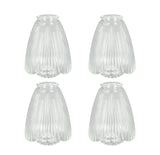 # 23061-4 Clear Transitional Style Replacement Glass Shade, 2 1/8" Fitter Size, 5-1/4" high x 4-7/8" diameter, 4 Pack