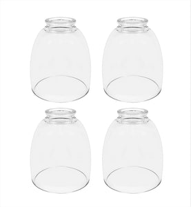 # 23073-4 Clear Transitional Style Replacement Glass Shade, 2-1/8" Fitter Size, 5-1/2" high x 4-5/8" diameter, 4 Pack