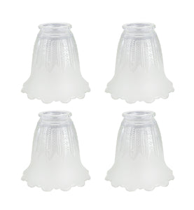 # 23078-4 Clear & Frosted Transitional Style Replacement Glass Shade, 2-1/8" Fitter Size, 4-1/2" high x 5" diameter, 4 Pack