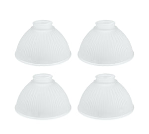 # 23086-4 Transitional Style Replacement Dome Shaped Frosted Ribbed Glass Shade, 2 1/8" Fitter Size, 3 3/4" high x 6 1/2" diameter, 4 Pack