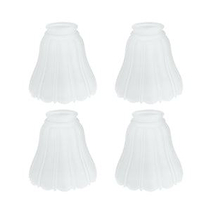 # 23087-4 Transitional Style Replacement Bell Shaped Frosted Ribbed Glass Shade, 2 1/8" Fitter Size, 4 1/2" high x 4 7/8" diameter, 4 Pack