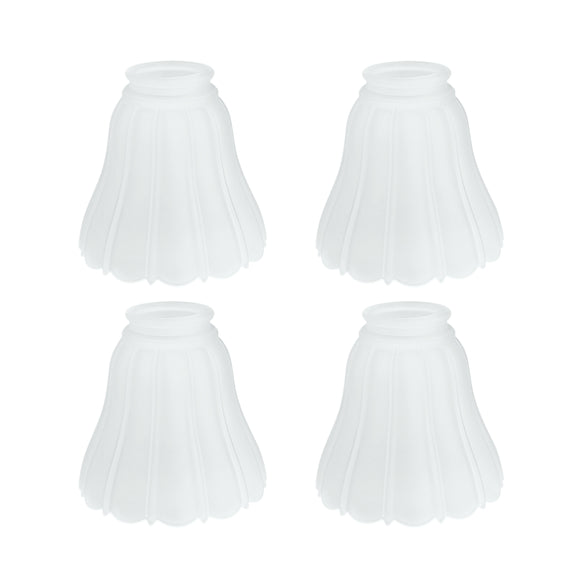 # 23087-4 Transitional Style Replacement Bell Shaped Frosted Ribbed Glass Shade, 2 1/8