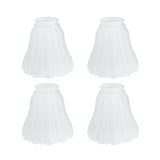# 23087-4 Transitional Style Replacement Bell Shaped Frosted Ribbed Glass Shade, 2 1/8" Fitter Size, 4 1/2" high x 4 7/8" diameter, 4 Pack