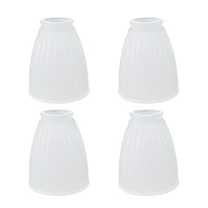 # 23088-4 Transitional Style Replacement Bell Shaped Frosted Ribbed Glass Shade, 2 1/8" Fitter Size, 4 5/8" high x 4 1/4" diameter, 4 Pack