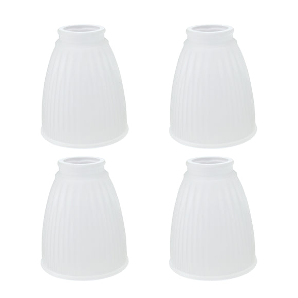 # 23088-4 Transitional Style Replacement Bell Shaped Frosted Ribbed Glass Shade, 2 1/8