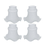 # 23097-4 Transitional Style Replacement Floral Shaped Frosted Glass Shade, 2-1/8" Fitter Size, 4 1/8" high x 4 3/4" diameter, 4 Pack
