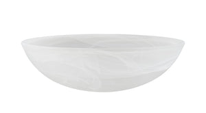 # 23099-11 Alabaster Contemporary Glass Shade for Medium Base Socket Torchiere Lamp, Swag Lamp ,Pendant, Island Fixture. 11-5/8" Diameter x 3-5/8" Height.
