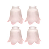 # 23102-4 Transitional Pink Rose Leaf Ceiling Fan Replacement Glass Shade, 2-1/8" Fitter, 4-1/4" Diameter x 4-1/4" Height, 4 Pack
