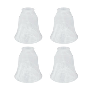 # 23105-4 Transitional Style Replacement Bell Shaped Alabaster Glass Shade, 2 1/8" Fitter Size, 5 1/2" high x 5" diameter, 4 Pack
