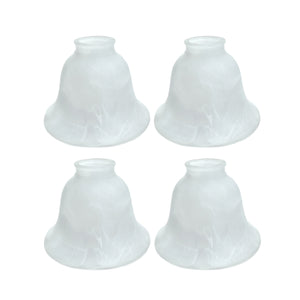 # 23106-4 Transitional Faux Alabaster Bell Shaped Ceiling Fan Replacement Glass Shade, 2-1/4" Fitter, 6-1/4" Diameter x 4-1/2" Height, 4 Pack