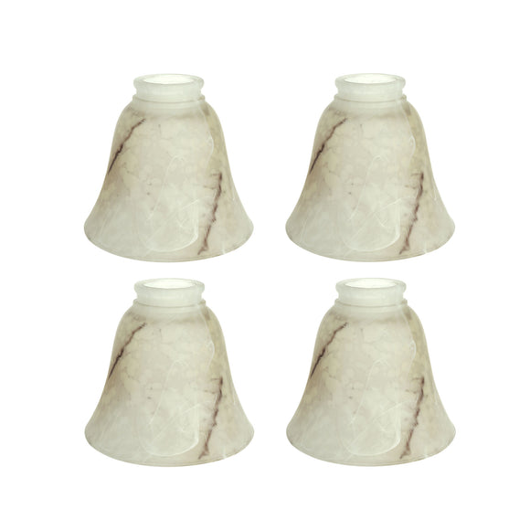 # 23108-4 Transitional Style Replacement Alabaster Glass Shade with Hand Painted Veins, 2-1/8