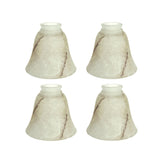 # 23108-4 Transitional Style Replacement Alabaster Glass Shade with Hand Painted Veins, 2-1/8" Fitter Size, 4-3/4" high x 5-3/8" diameter, 4 Pack