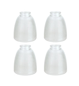 # 23111-4 Transitional Style Replacement Clear with Grid Pattern Glass Shade, 2-1/8" Fitter Size, 5-1/8" high x 4-1/2" diameter, 4 Pack