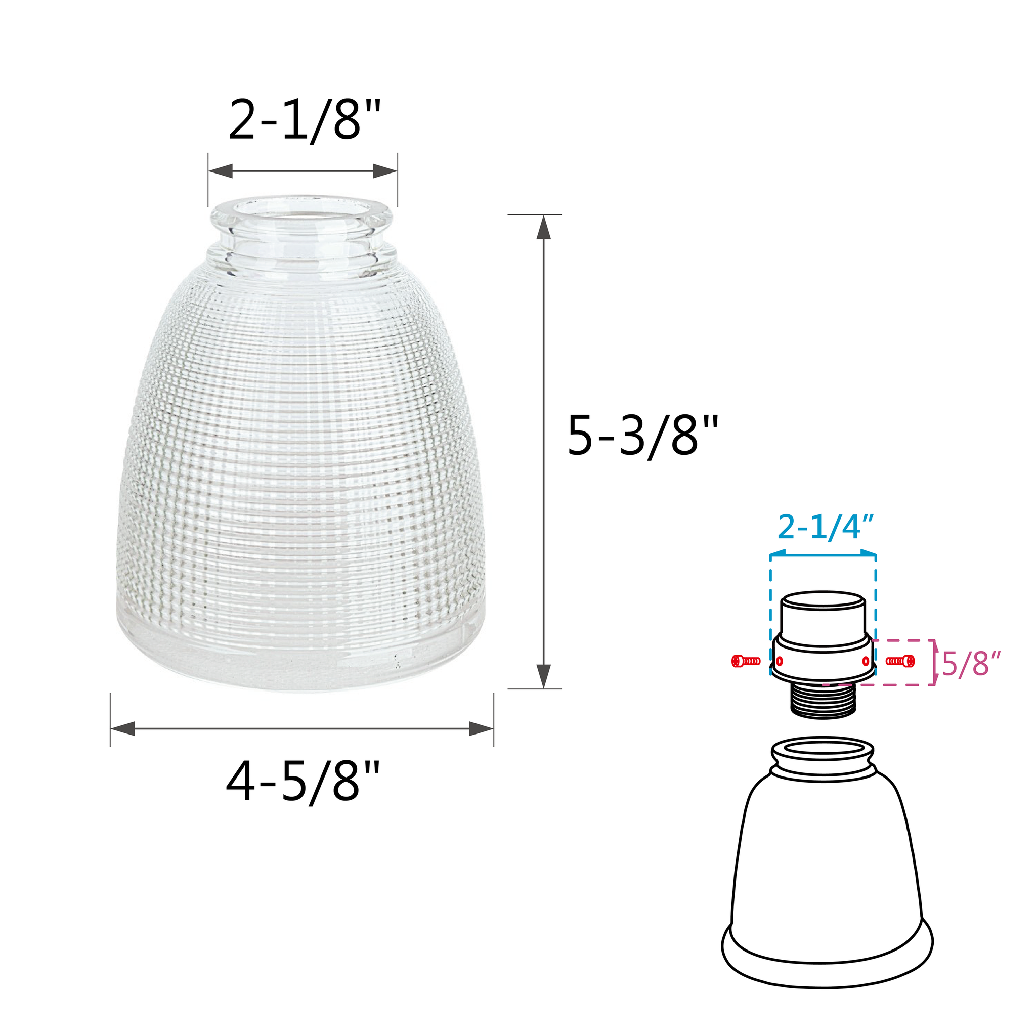 23111-4 Transitional Style Replacement Clear with Grid Pattern