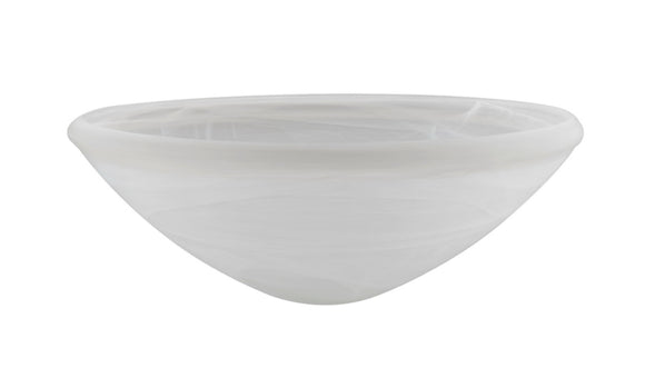 # 23113-01, Alabaster Glass Shade for Medium Base Socket Torchiere Lamp, Swag Lamp and Pendant, 1-5/8