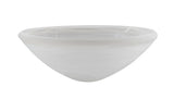 # 23113-01, Alabaster Glass Shade for Medium Base Socket Torchiere Lamp, Swag Lamp and Pendant, 1-5/8" Fitter x 15" Diameter x 5-1/4" Height.