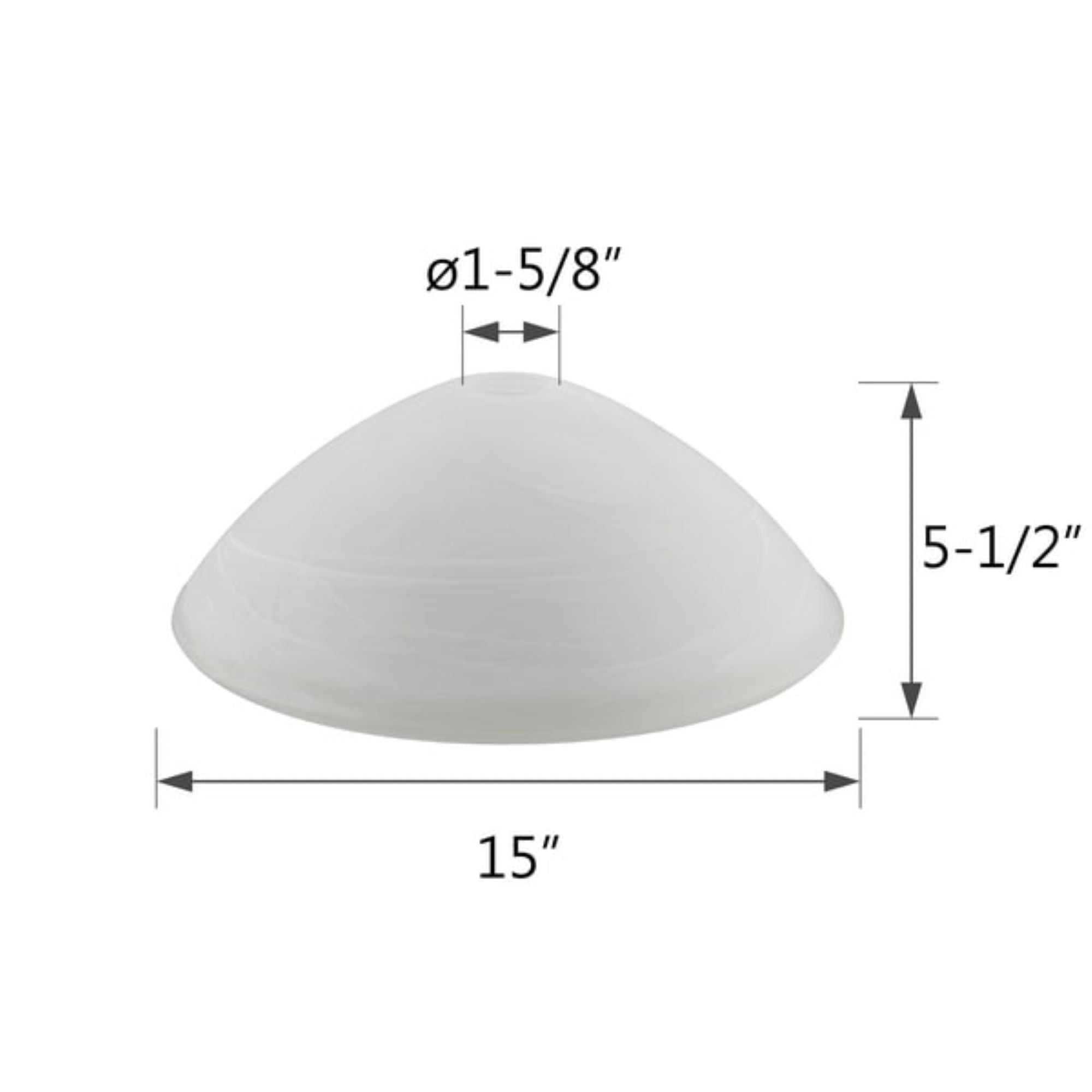 23113-01, Alabaster Glass Shade for Medium Base Socket Torchiere
