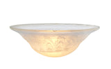 # 23121-01 Etched Alabaster Glass Shade for Medium Base Socket Torchiere Lamp, Swag Lamp and Pendant, 20" Diameter x 6-7/8" Height.