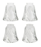 # 23124-4 Transitional Frosted & Clear Ceiling Fan Replacement Glass Shade.2-1/8"Fitter,5-1/4"Diameter x 5-1/4"Height.4 Pack