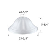 # 23128-11, Frosted Glass Shade for Medium Base Socket Torchiere Lamp, Swag Lamp and Pendant,13-1/8" Diameter x 5-1/4" Height.