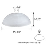 # 23141-11, Alabaster Glass Shade for Medium Base Socket Torchiere Lamp, Swag Lamp and Pendant,15-3/4" Diameter x 5-1/2" Height.